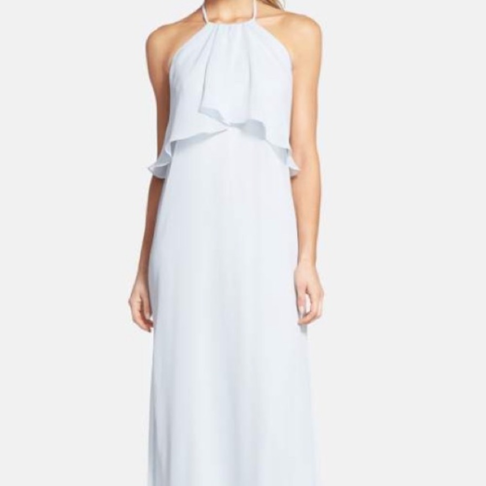 nouvelle AMSALE Light Blue Halter Wedding Dress